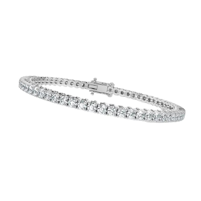 5.00 Cts Round Diamond Claw Set Tennis Bracelet Natural Diamonds In 9K White Gold Profile Picture