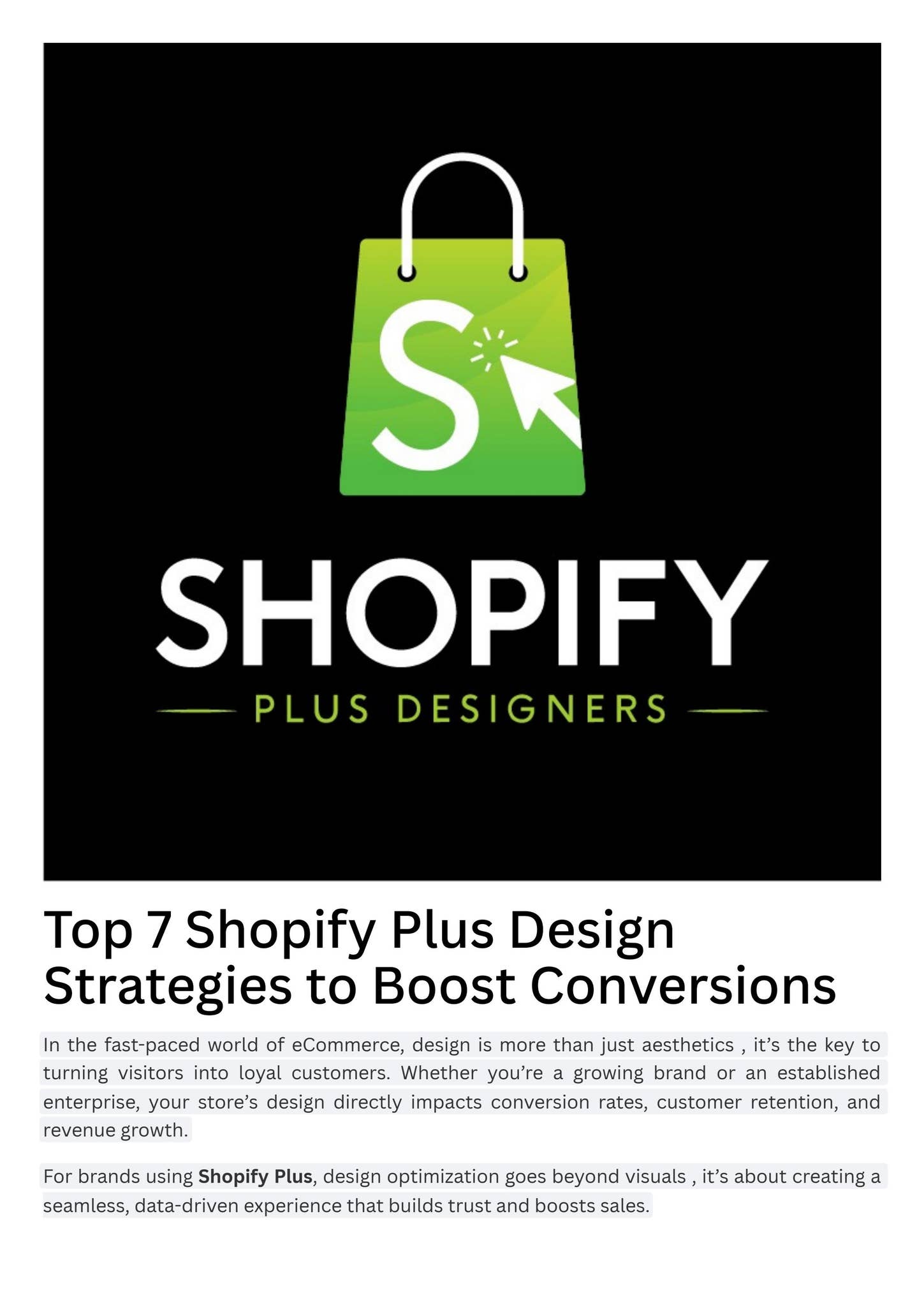 Top 7 Shopify Plus Design Strategies to Boost Conversions by Sophia Hazel - Issuu