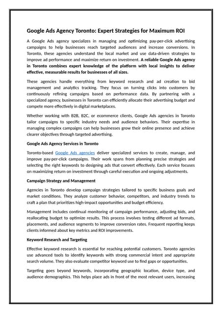 Google Ads Agency Toronto Expert Strategies for Maximum ROI.docx