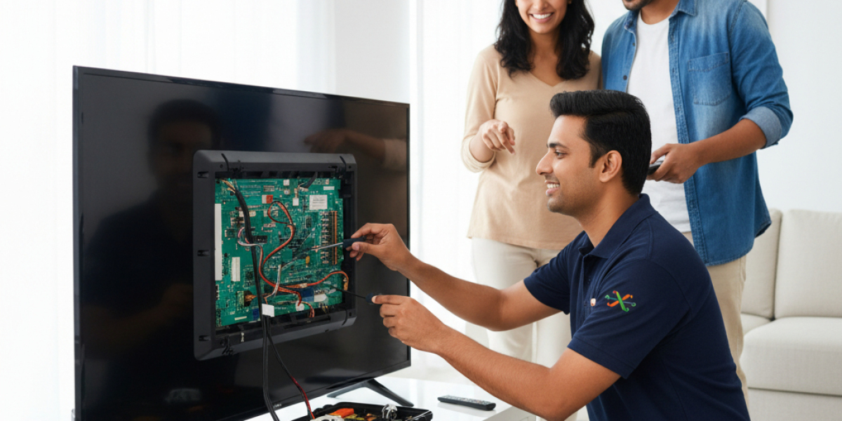 Can the Sansui TV Service Center fix unusual static noise when switching inputs?